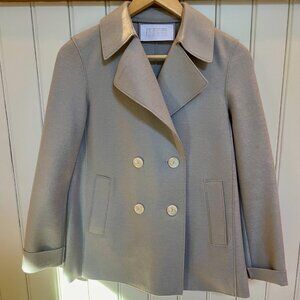 Harris Wharf Pressed Wool Double Breasted Blazer (XS)